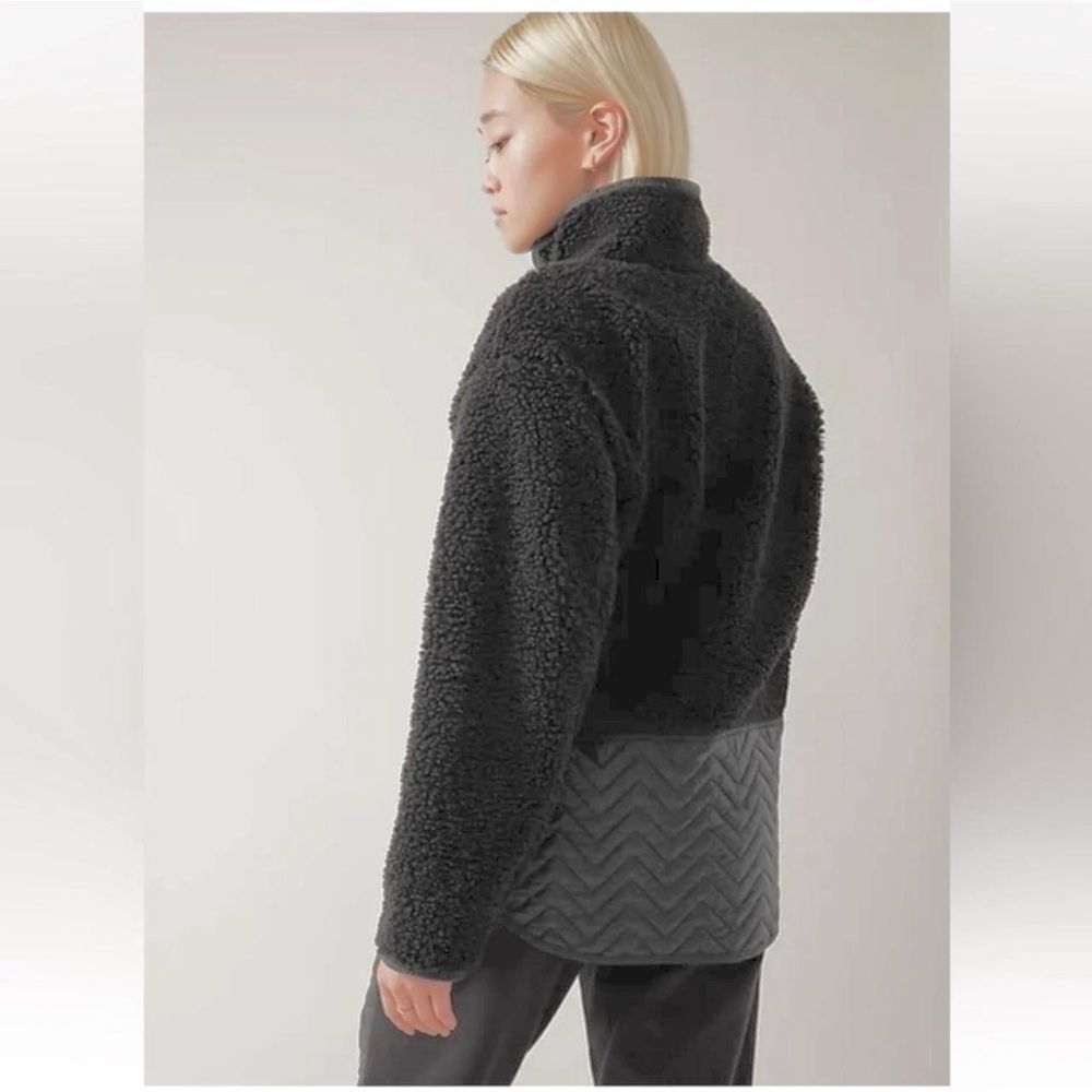 Athleta Cozy Sherpa Snap Sweatshirt M NWOT